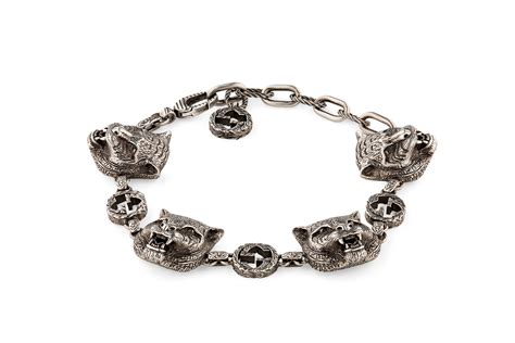 gucci sterling silver feline head cuff|Gucci Designer Bangles & Cuff Bracelets .